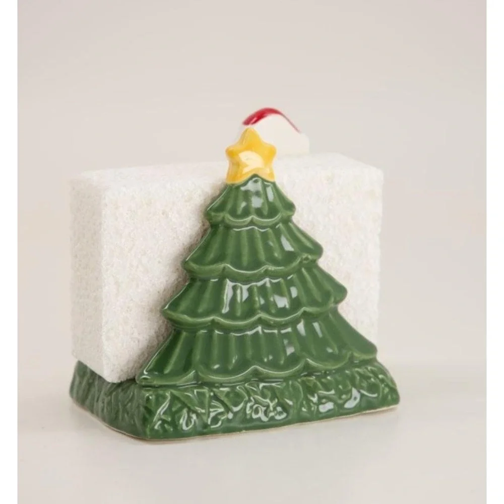 Cracker Barrel Christmas Goose Ceramic Sponge Holder 4.10